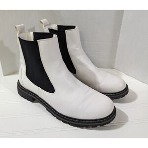 Corkys To Be Honest Round Toe Chelsea Booties Womens White Casual Boots Size 11